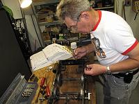  Cleaning/Inspecting the cylinder chests.  It appears the locomotive was stored with water in the chest, causing rusting an pitting in the chest and putting debris into the piston cylinder.